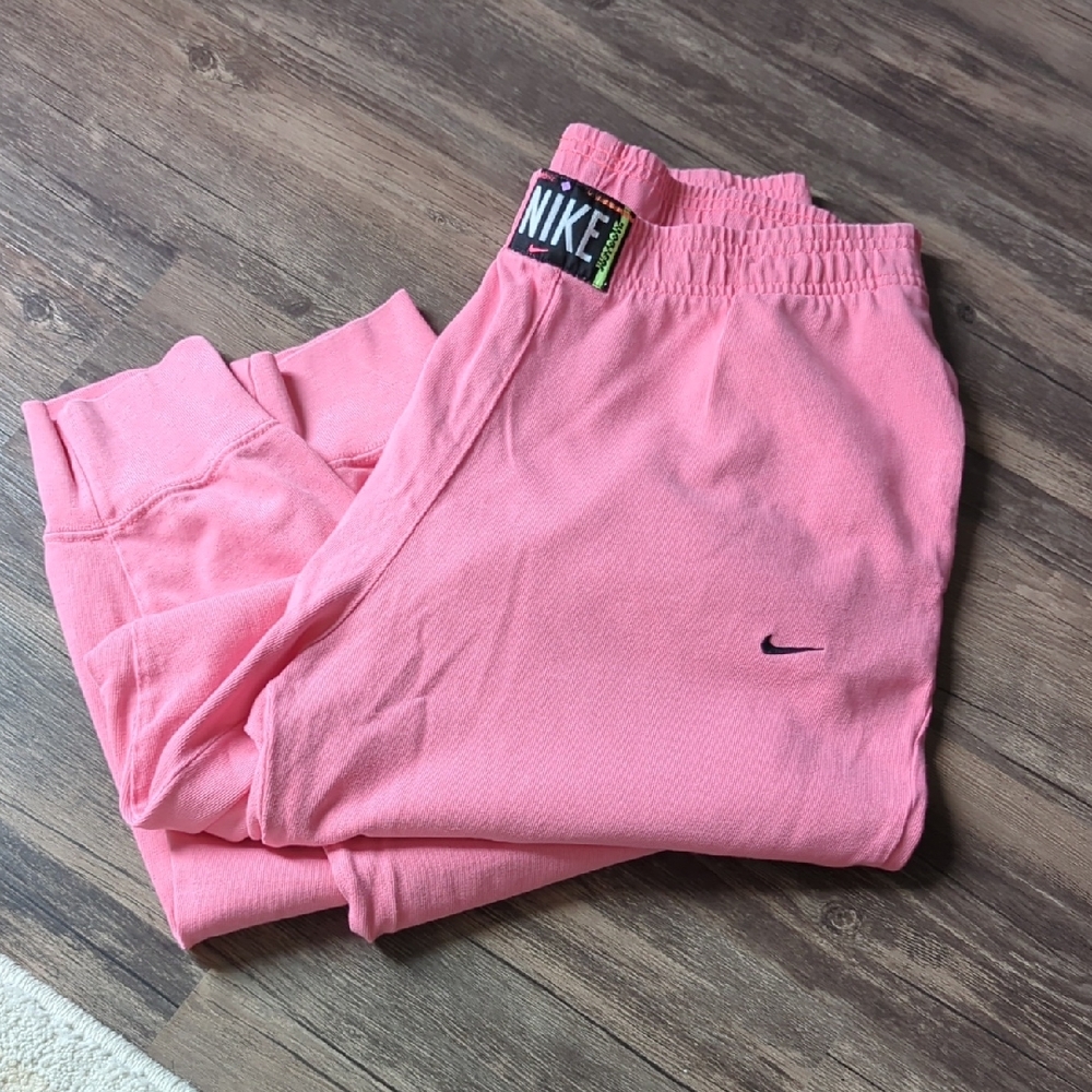 Nike Pink Fleece Joggers with Elastic Cuffs